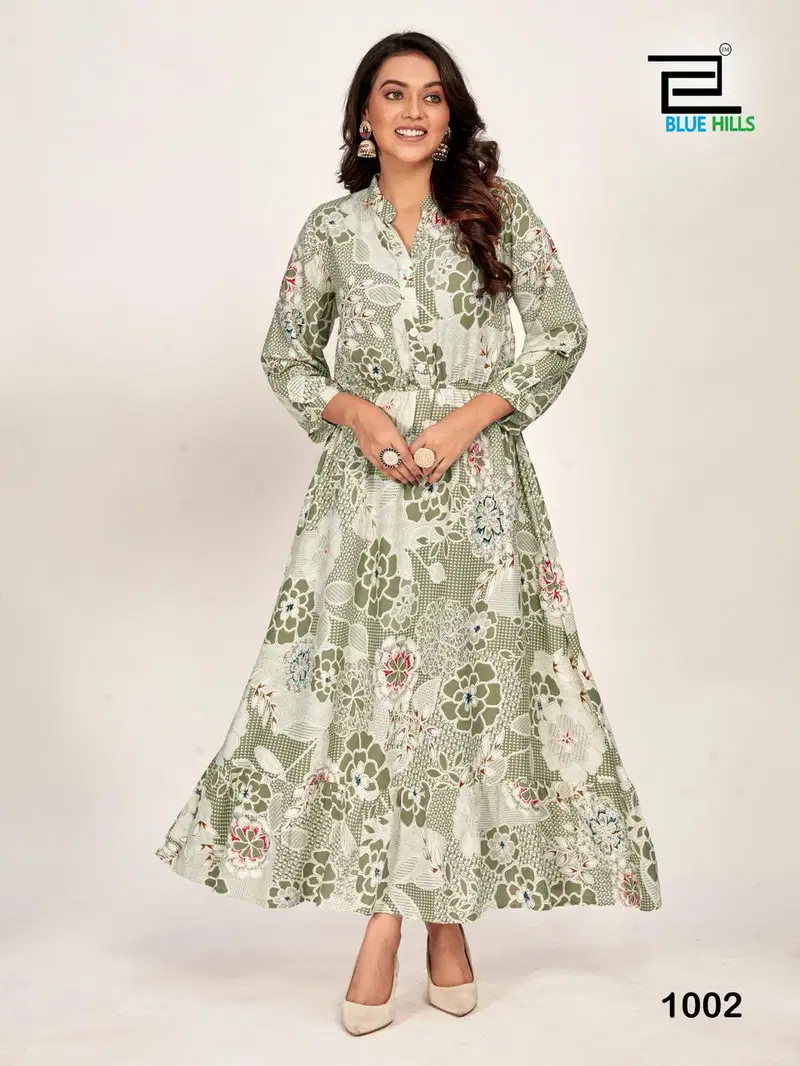 Florida By Blue Hills Rayon Printed Surat Ladies One Piece Wholesale Market
